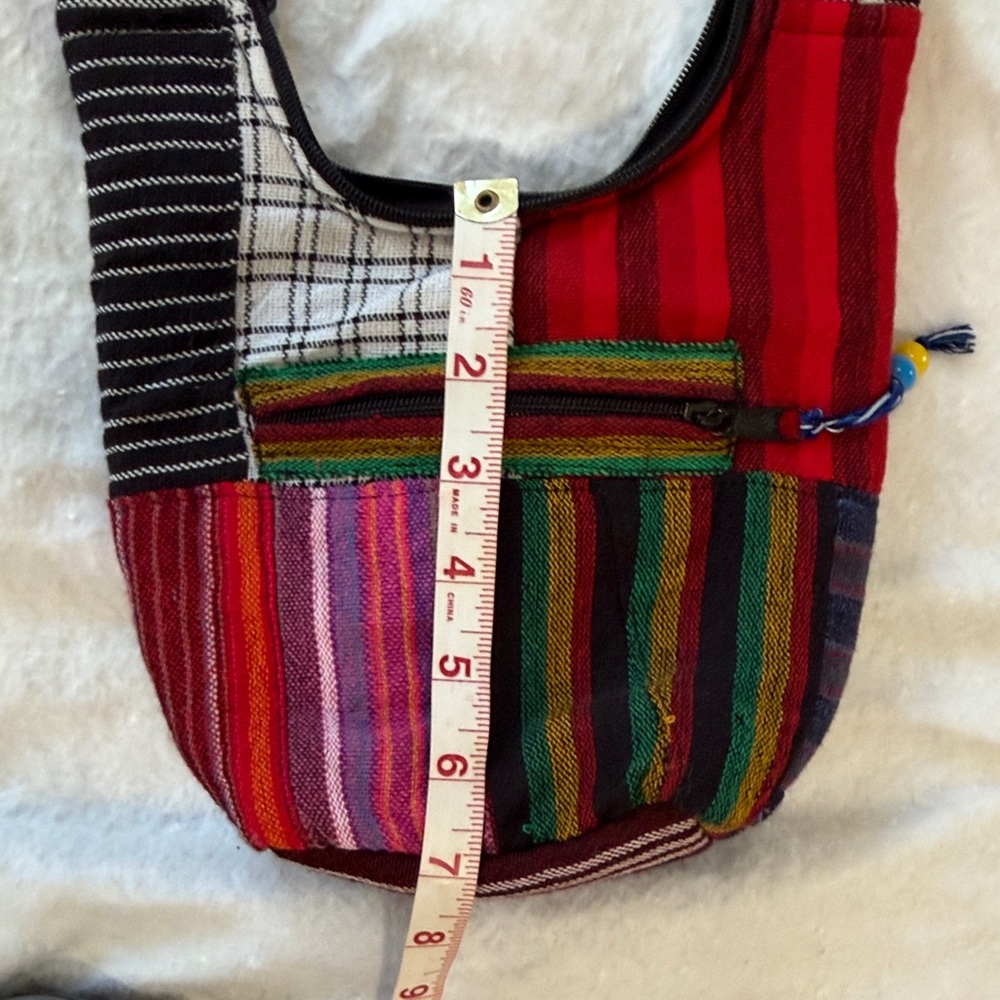 Handcrafted Multi-Color Patchwork Crossbody Bag - Picture 7 of 8